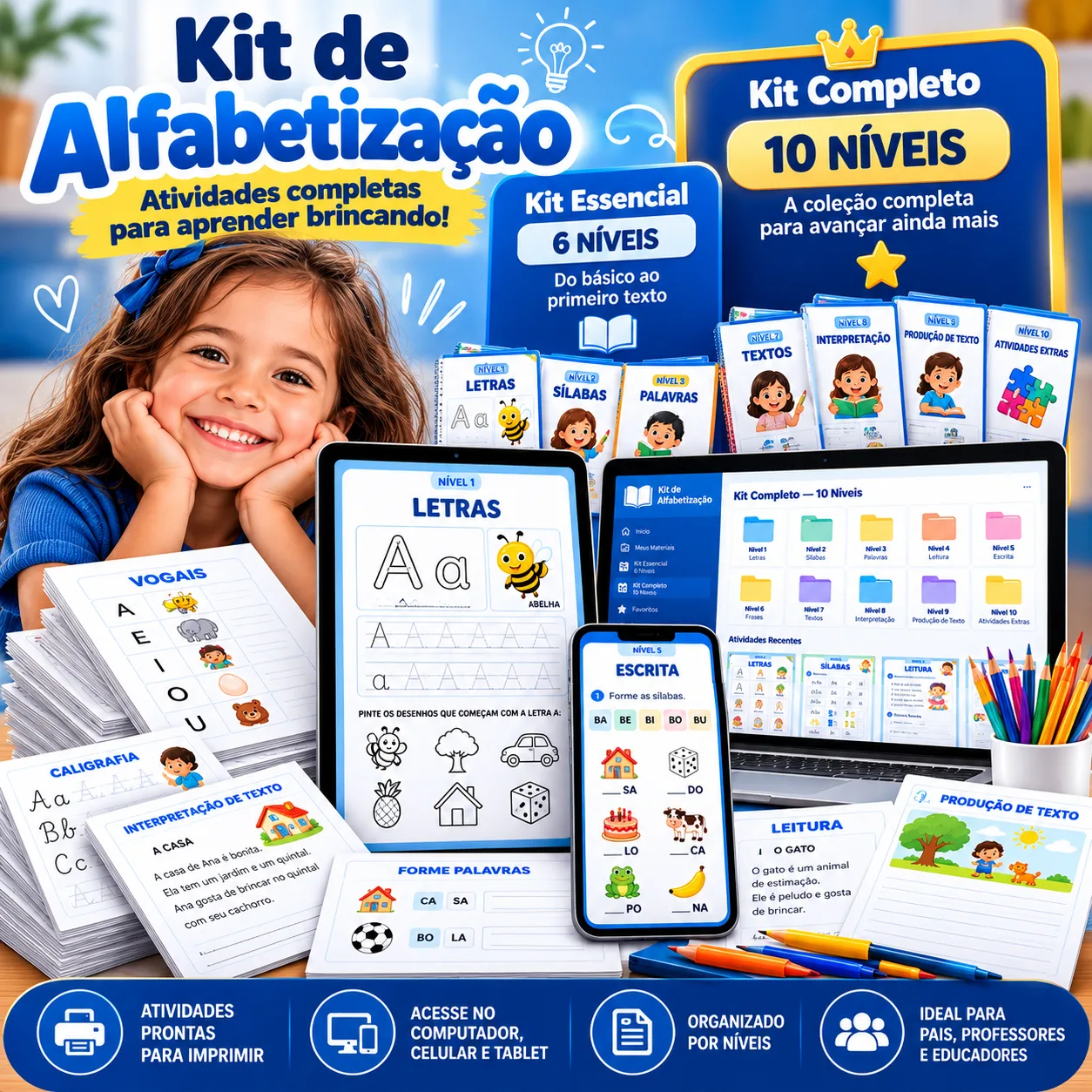 Kit Completo de Alfabetização — 10 níveis